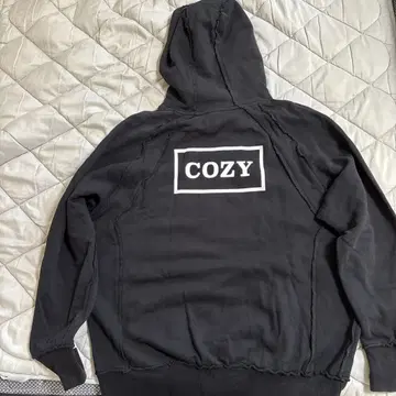 블랙 COZY 후드티