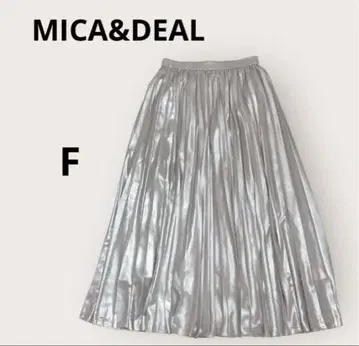 MICA&DEAL 롱 플리츠 스커트 허리밴딩 광택