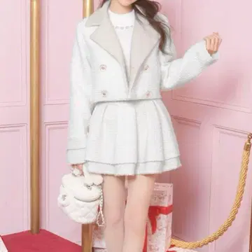 michellMacaron 미셸 마카롱 트위드 셋업 화이트