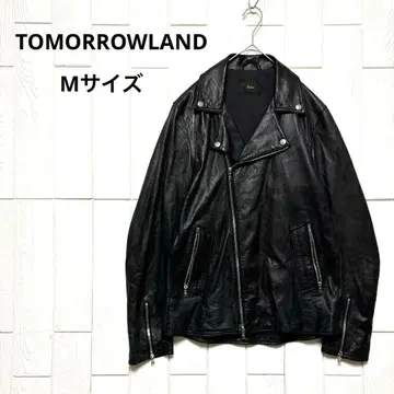 TOMORROWLAND 램 가죽 더블 라이더 자켓 블랙 M