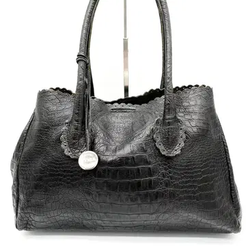 [ 새상품급 ] FURLA 토트백 A4 수납 가능 악어 엠보싱 가죽 블랙