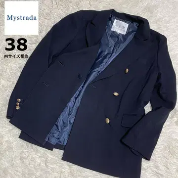 Mystrada 더블 버튼 테일러드 자켓 네이비 더블 자켓