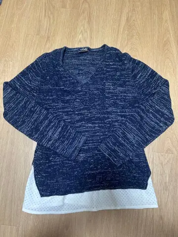 RIVE DROITE 네이비 V넥 니트 가을 옷 여성용