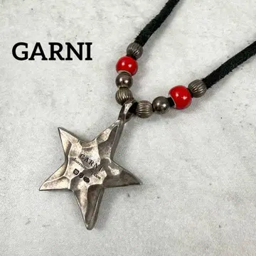 GARNI 가르니 크로케리 스타 목걸이 가죽끈 비즈