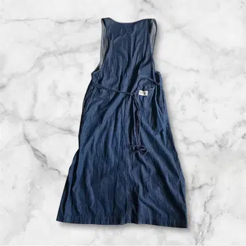 PINK HOUSE 로고 슬리브리스 데님 롱 원피스 모리걸