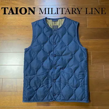 타이온 크루넥 밀리터리 라인 다운 베스트 퀼팅 베스트