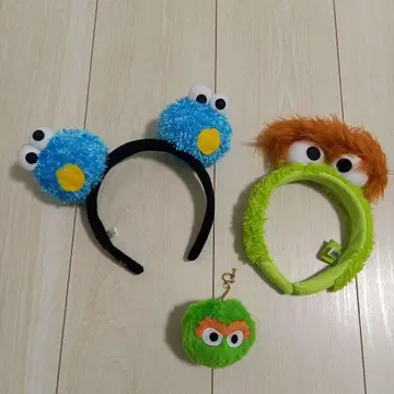 USJ 세서미 스트릿 머리띠 쿠키 몬스터 오스카 귀찌