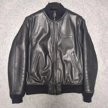 AVIREX 천연 가죽 블랙 가죽 자켓 M