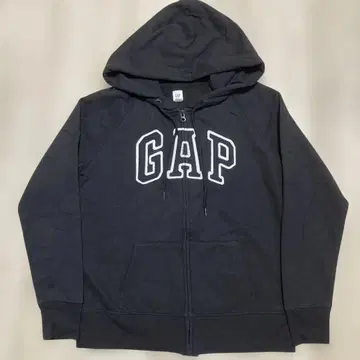GAP 블랙 속기모 집업 후드티 M