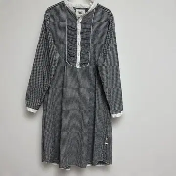 체크 무늬 코튼 롱 셔츠 튜닉