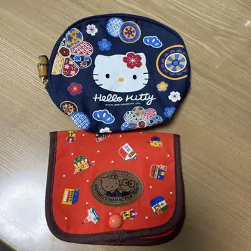 헬로키티 꽃무늬 파우치 2개 세트 레트로