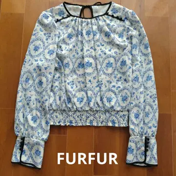 FURFUR 퍼퍼 시노와즈리 프린트 블라우스 꽃무늬 프리 사이즈