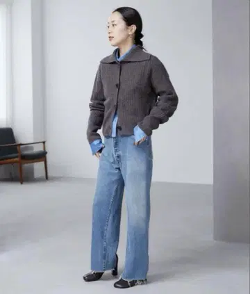 Plage 리브 가디건 다크 그레이