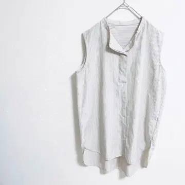 A40 엘르가나 슬리브리스 블라우스 S 노카라 피쉬테일