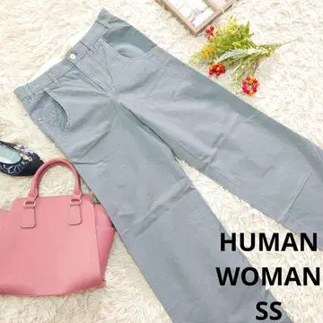 HUMANWOMAN 팬츠 (SS) 더스티 블루/린넨 혼방