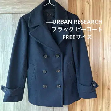 URBAN RESEARCH 블랙 피 코트