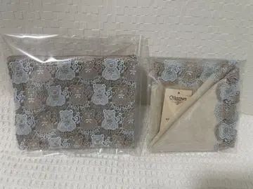 미사용 새상품 치카자와 레이스 곰 전체 레이스 파우치 타월 손수건 세트