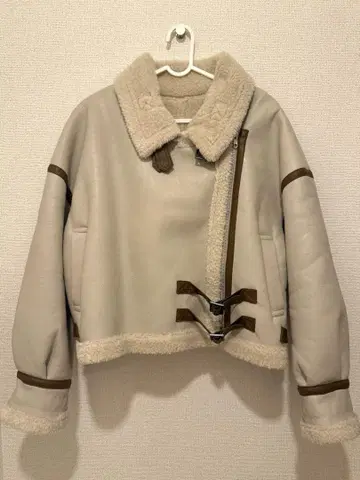 미사용 MURUA 무루아 벨트 페이크 무스탕 더블 라이더 자켓