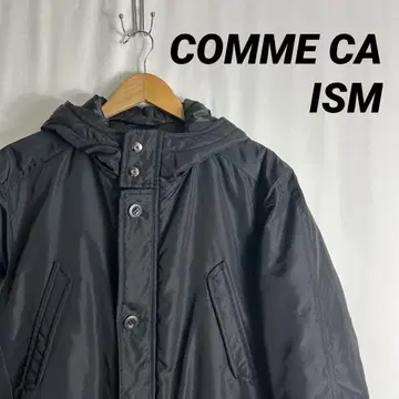 COMMECAISM 컴시즘 나일론 코트 롱 블랙