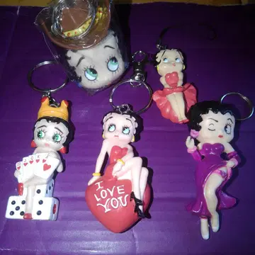 레어 Betty Boop 베티 부프 피규어 키링 5개 세트