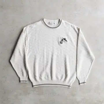80s 랭글러 새 자수 코튼 니트 스웨터 USA XL 빈티지
