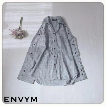 [ 새상품급 ] ENVYM 글렌체크 블라우스 셔츠 버튼 슬리브