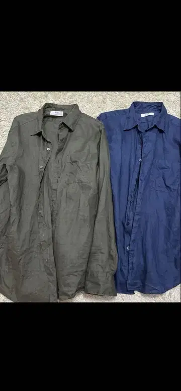 2025 SS 이번 시즌 UNIQLO 프리미엄 린넨 셔츠 카키 블루