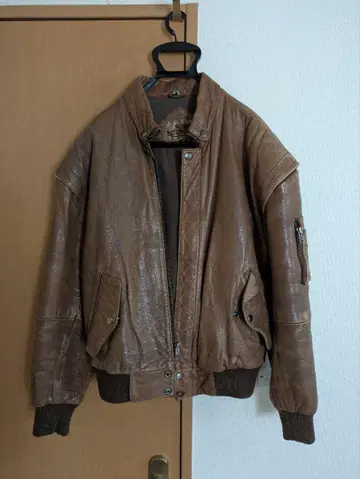 레더 봄버 자켓 브라운 (사이즈 36)