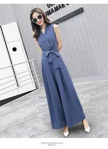 파티 올인원 [ F ] 2차 모임 결혼식 오버롤 경사 블루 계열