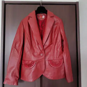 LF BY LOUIS FERAUD 가죽 레드 자켓 미사용 새상품