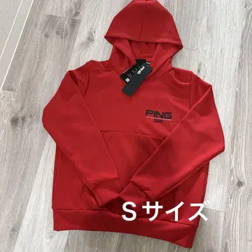 PING 후디 후드티 빨간색 하프 지퍼 S 사이즈