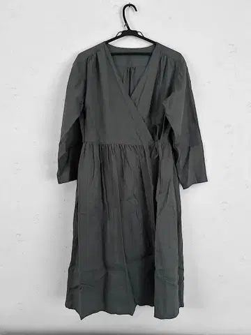 작가 의류 블루 그레이 카슈쿨 원피스
