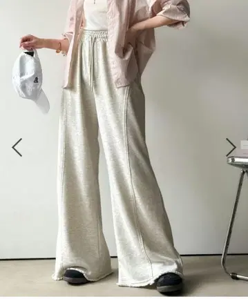 밑단 크러쉬 쭈리 슬림 레그 플레어 팬츠 L 사이즈