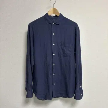 가마쿠라 셔츠 린넨 셔츠 일본제 네이비 M 사이즈