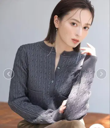 아뉴앙스 리틀 케이블 니트 가디건 그레이