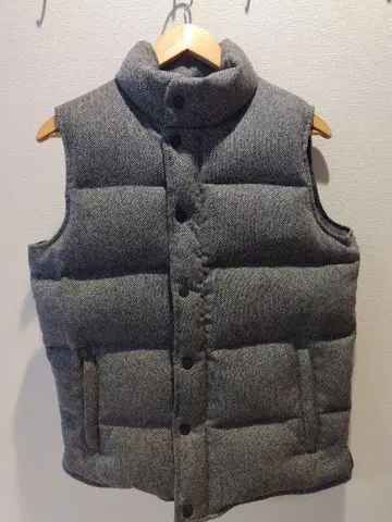 HARRISS 다운 베스트 그레이 헤링본