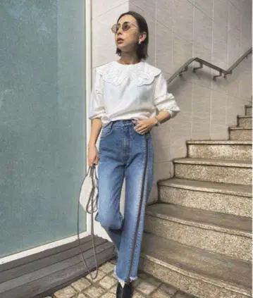 ameri ZIPPER STRAIGHT DENIM