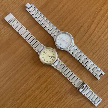 SEIKO SPIRIT FOSSIL 실버 시계 정크 2개