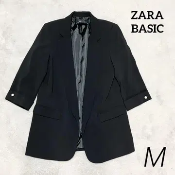 자라 베이직 ZARA 롱 테일러드 자켓 블랙 M 펄 버튼