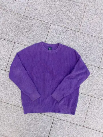 GAP 퍼플 리브 스웨터