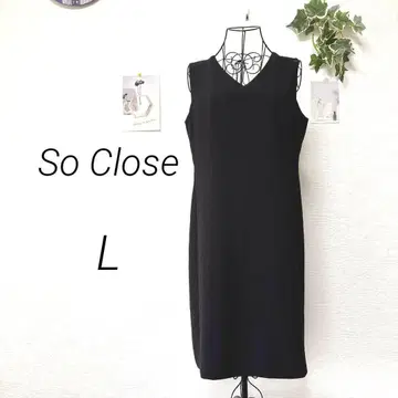 9938-1 So Close 슬리브리스 롱 원피스 L 무지