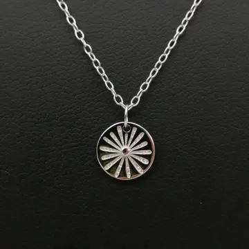 새상품 실버 925 SUN 목걸이 타타키 펜던트 심플