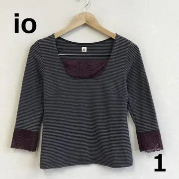 C1015A10 [ io ] 레이스 보더 티셔츠
