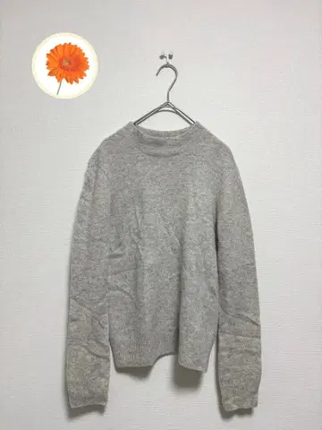 M 언타이틀 캐시미어 100 니트 스웨터 긴팔 라이트 그레이