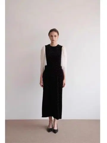 velour dot long dress