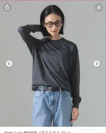 SLOANE 그레이 크루넥 롱 슬리브 티셔츠 사이즈 2