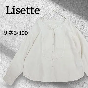 새상품급 Lisette 리제타 린넨 아이보리 셔츠 노카라 절개
