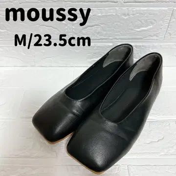 moussy 스퀘어토 플랫슈즈 M 23.5cm 블랙