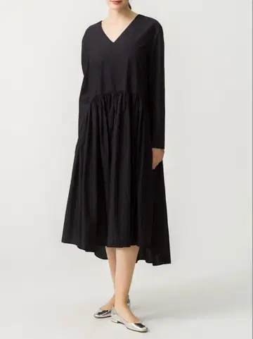 Merlette 허드슨 블랙 롱 슬리브 V넥 원피스 XS