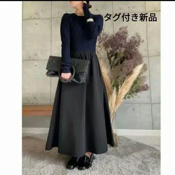 택 포함 새상품 ROSIEE 로지 도킹 니트 원피스 세탁 가능 멋짐
